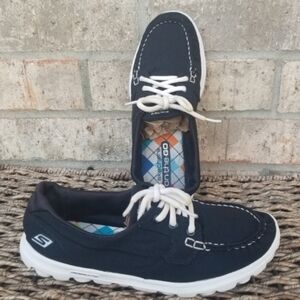Skechers OnTheGO BLACK Boat Shoes (Womens 6.5) w/ memory foam Comfort Sneakers